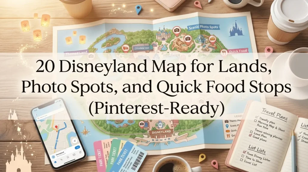 20 Disneyland Map for Lands, Photo Spots, and Quick Food Stops (Pinterest-Ready)