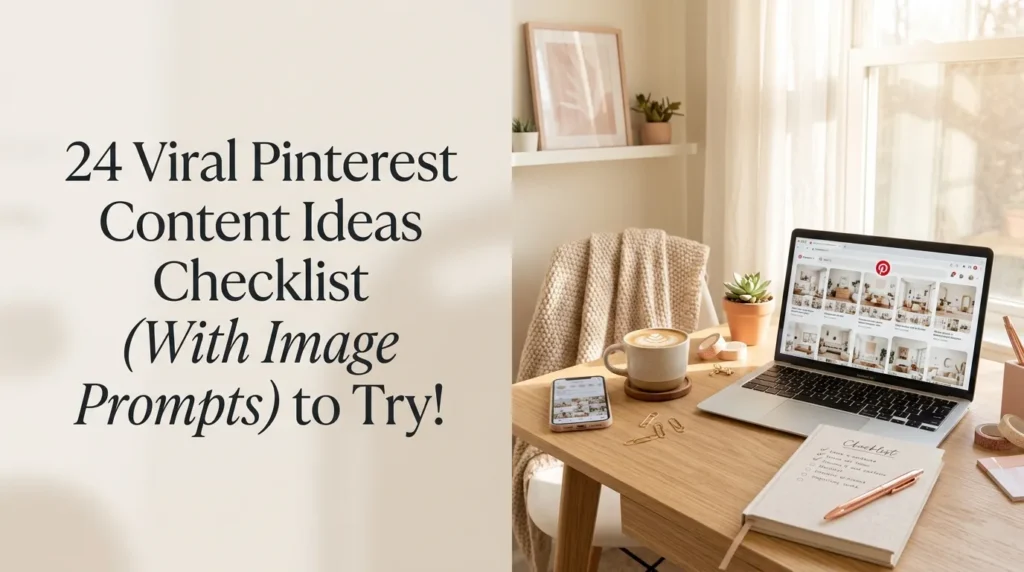 24 Viral Pinterest Content Ideas Checklist (With Image Prompts) to Try!