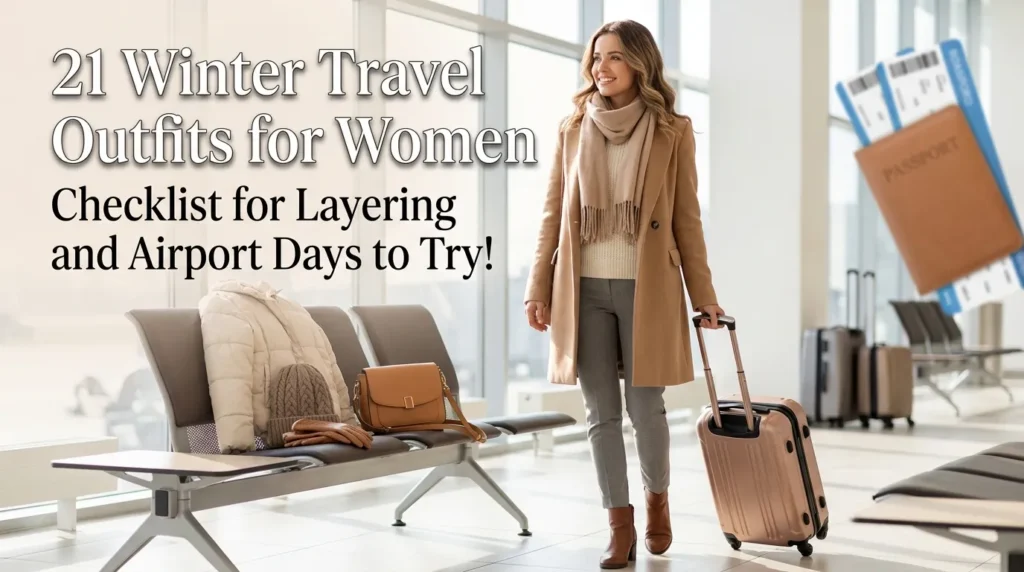 21 Winter Travel Outfits for Women Checklist for Layering and Airport Days to Try! 21 Winter Travel Outfits for Women Checklist for Layering and Airport Days to Try!