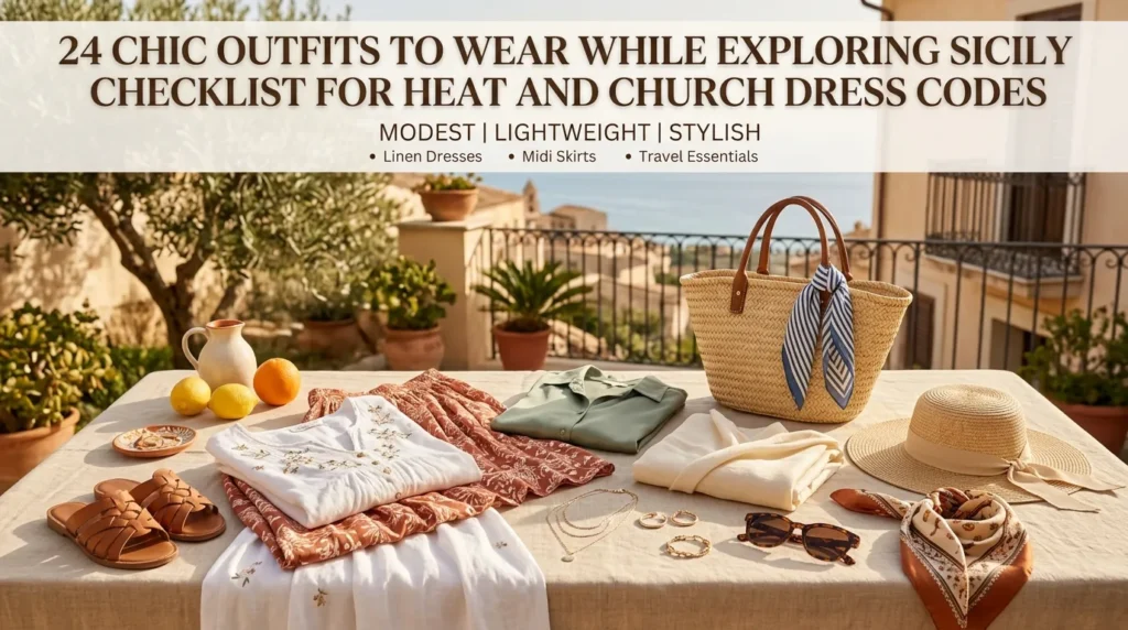 24 Chic Outfits to Wear While Exploring Sicily Checklist for Heat and Church Dress Codes to Try!