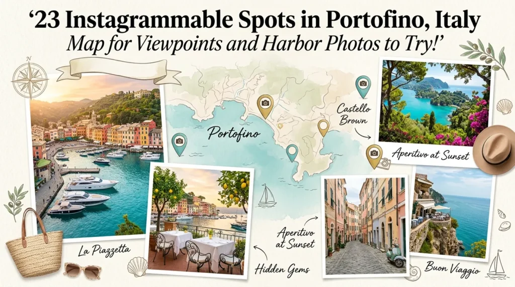 23 Instagrammable Spots in Portofino, Italy Map for Viewpoints and Harbor Photos to Try! 23 Instagrammable Spots in Portofino, Italy Map for Viewpoints and Harbor Photos to Try!