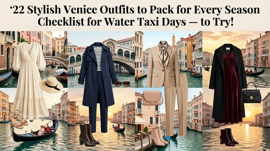22 Stylish Venice Outfits to Pack for Every Season Checklist for Water Taxi Days — to Try! 22 Stylish Venice Outfits to Pack for Every Season Checklist for Water Taxi Days — to Try!