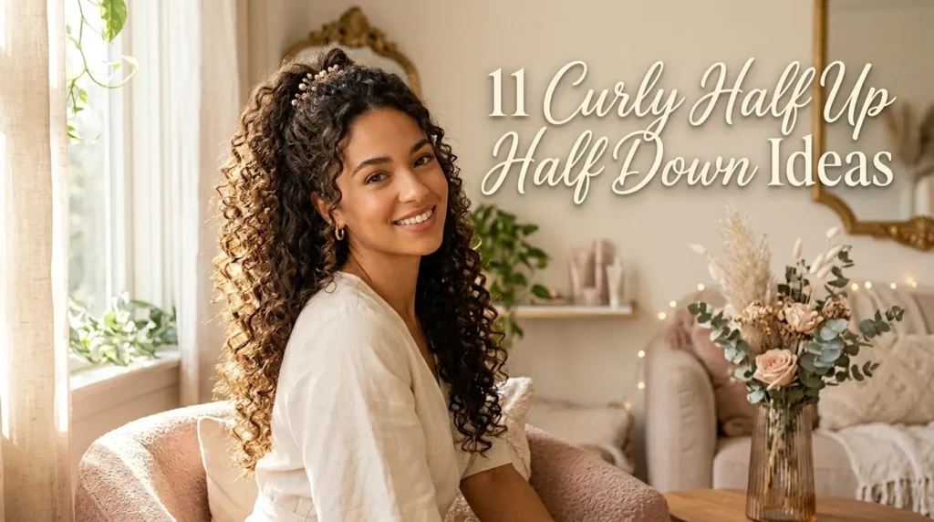 11 Curly Half Up Half Down Ideas 11 Curly Half Up Half Down Ideas