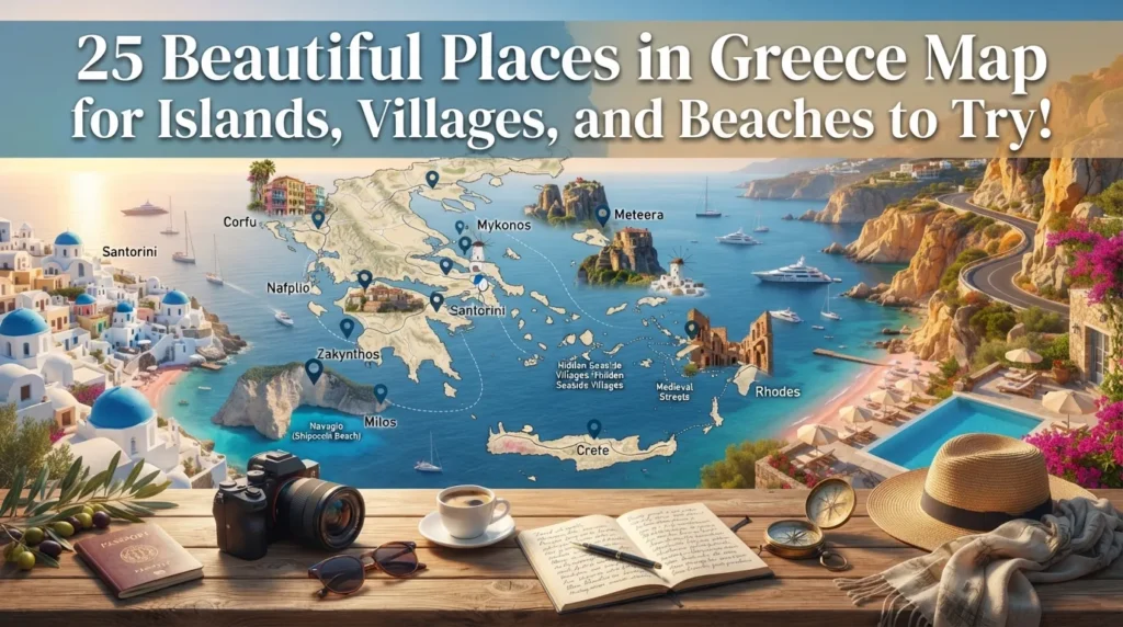25 Beautiful Places in Greece Map for Islands, Villages, and Beaches to Try! 25 Beautiful Places in Greece Map for Islands, Villages, and Beaches to Try!