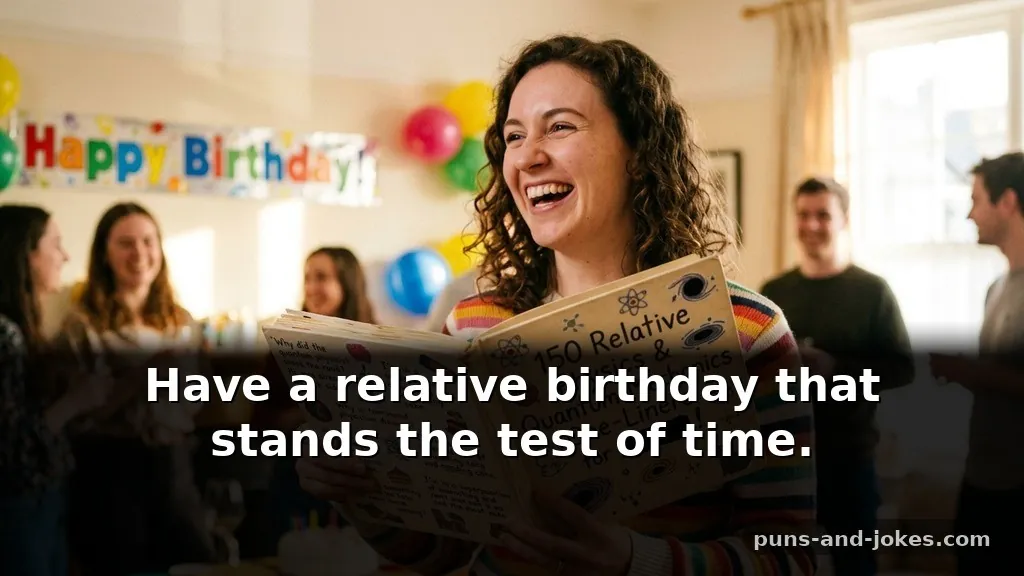 Cute Relative Physics Puns & Quantum Mechanics One-Liners for Birthday Cards