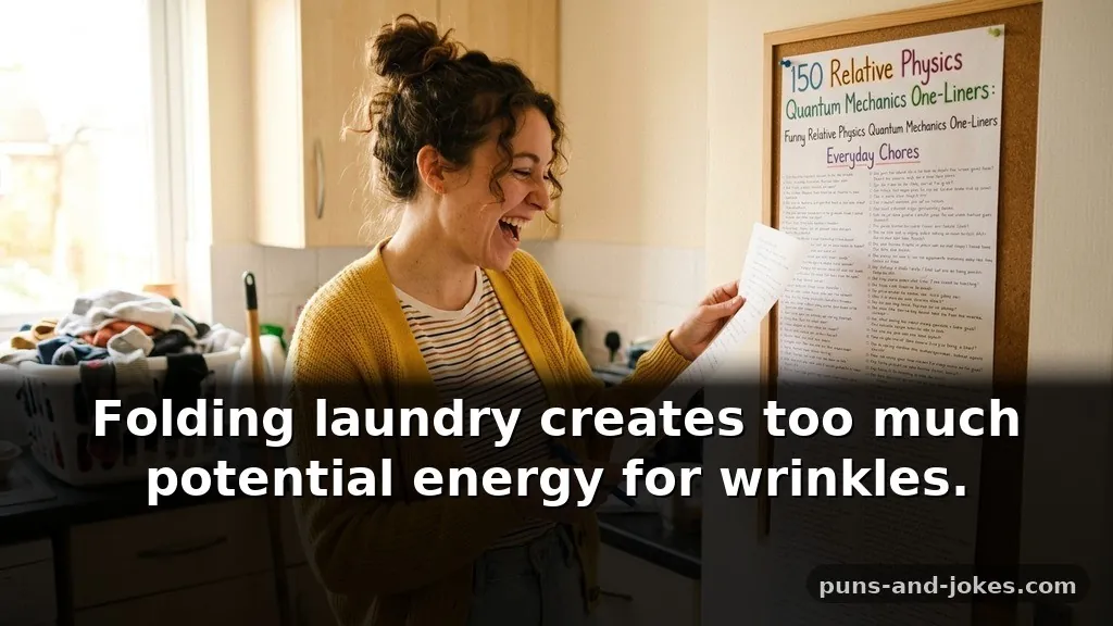 Funny Relative Physics Puns & Quantum Mechanics One-Liners About Everyday Chores