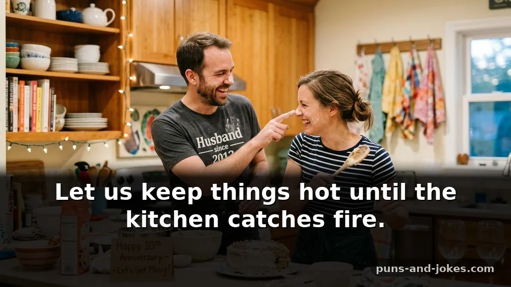 Funny Kitchen-Themed Cheeky & Dirty Anniversary Puns for Married Couples