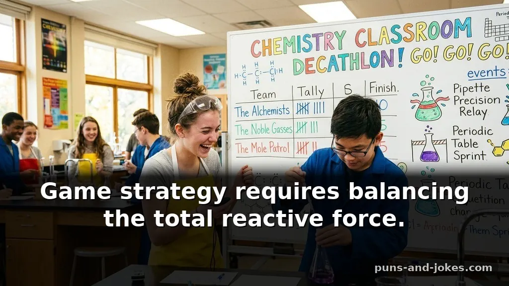 Clever Chemistry Puns for Classroom Boards About Sports and Competition