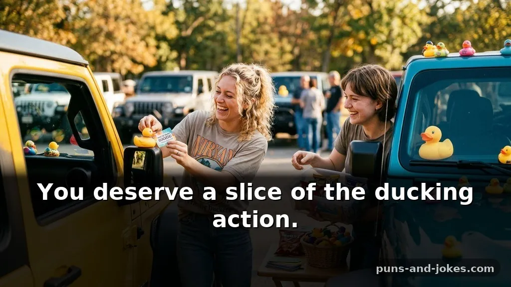Cute Jeep Ducking Puns & Tags for Friendly Duckers About Food and Snacks