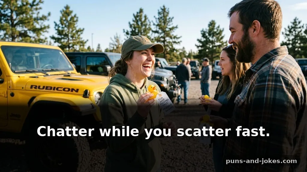 Short Jeep Ducking Puns & Tags for Friendly Duckers Based on Duck Sounds