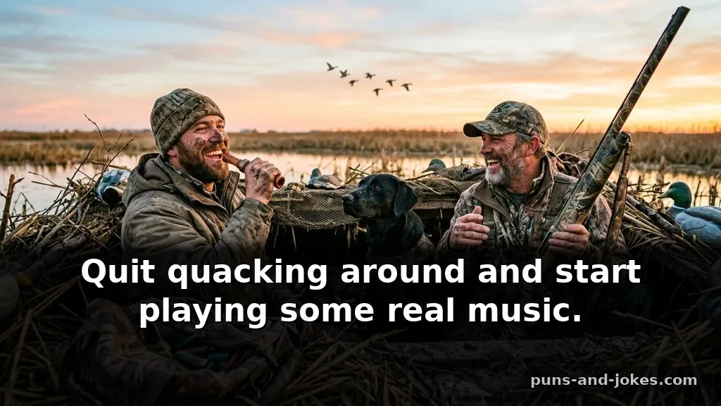 Clever Gritty Duck Hunting Puns & Blind Jokes for Hunters About Calling Ducks