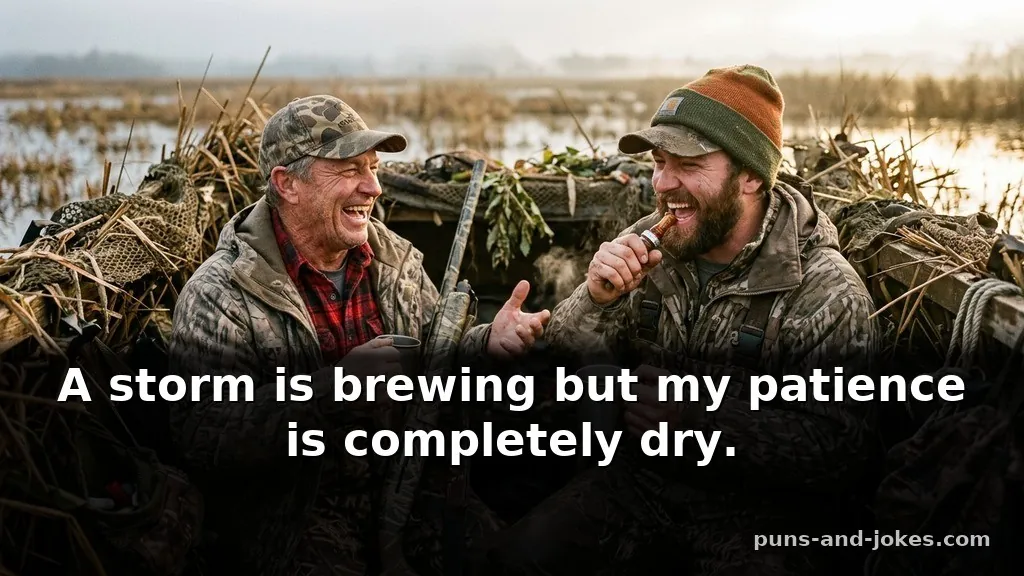 Clever Gritty Duck Hunting Puns & Blind Jokes for Hunters About Weather and Conditions