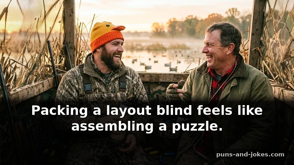 Funny Gritty Duck Hunting Puns & Blind Jokes for Hunters About Gear
