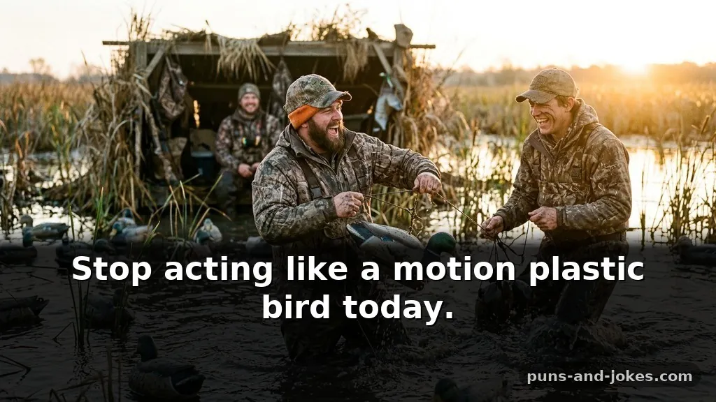 Funny Gritty Duck Hunting Puns & Blind Jokes for Hunters About Decoy Placement