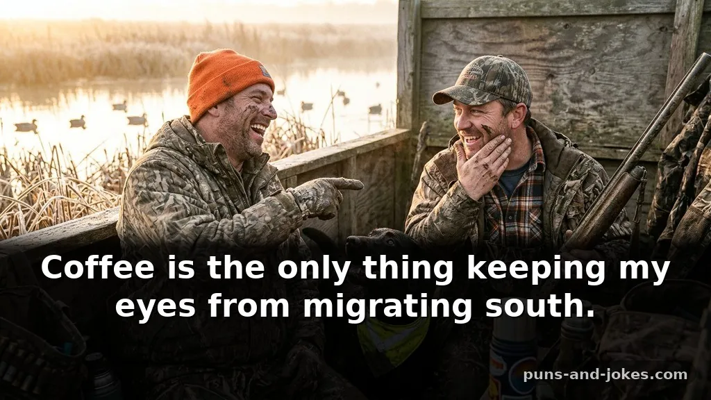 Funny Gritty Duck Hunting Puns & Blind Jokes for Hunters About Early Morning Hunts