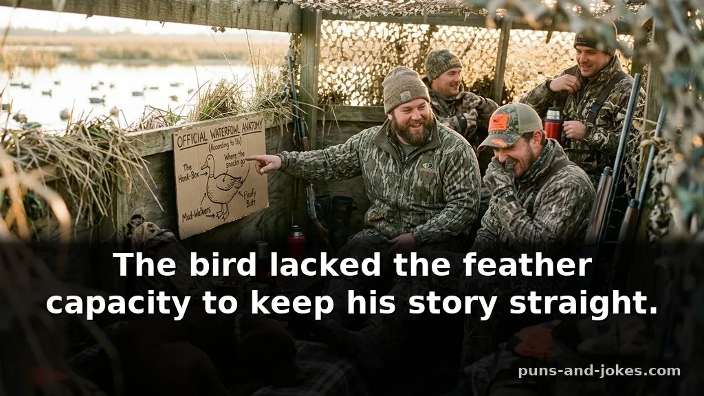 Funny Gritty Duck Hunting Puns & Blind Jokes for Hunters About Waterfowl Anatomy