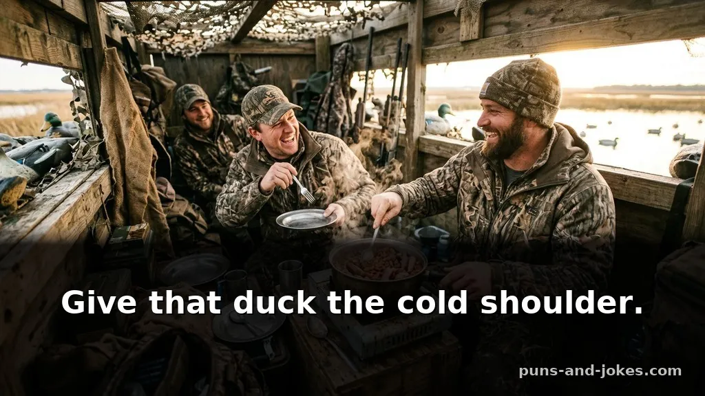 Short Gritty Duck Hunting Puns & Blind Jokes for Hunters About Food and Cooking