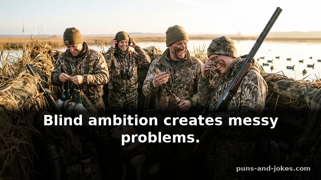 Short Gritty Duck Hunting Puns & Blind Jokes for Hunters Using Hunting Gear Terms