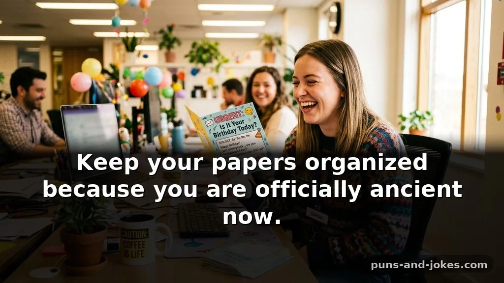 Funny Office Birthday Puns for Coworker Cards & Emails Based on Stationery
