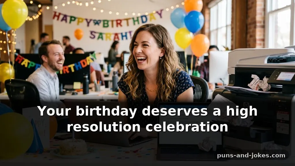 Funny Office Birthday Puns for Coworker Cards & Emails About Printer Woes
