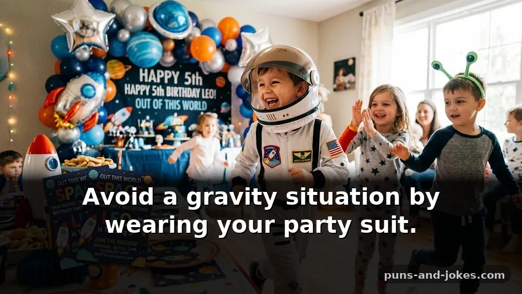 Silly Astronaut Puns for Birthday Party Invitations