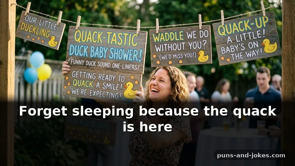 Funny Duck Sound One-Liners for Baby Shower Signs