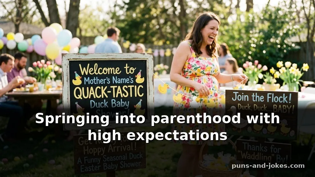 Funny Seasonal Duck Puns for Easter Baby Shower Cards