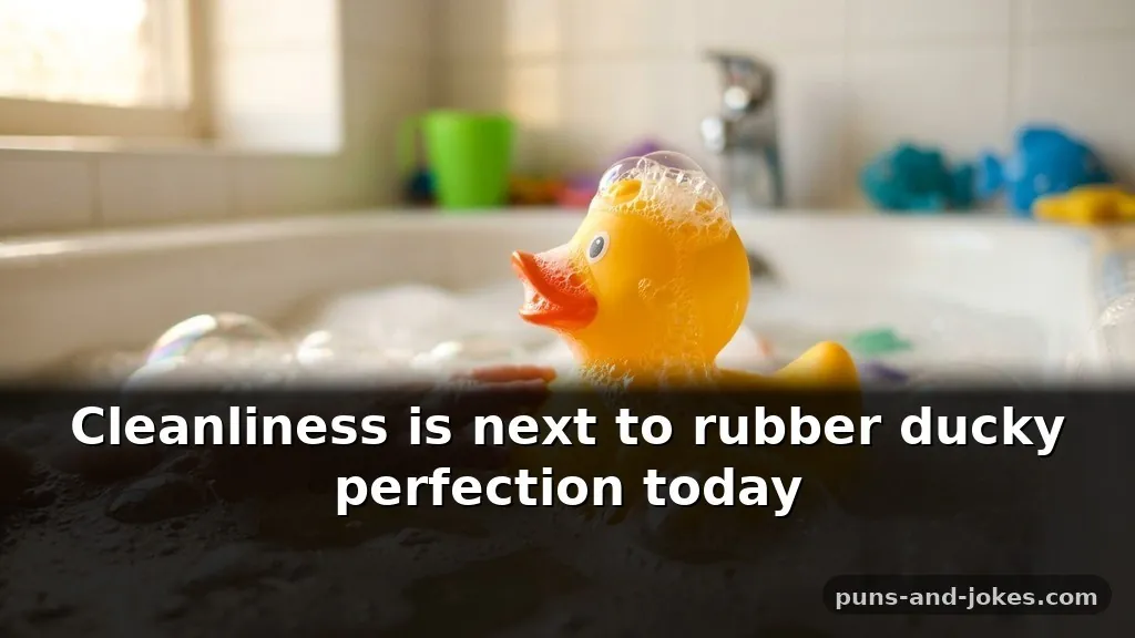 Clever Squeaky Yellow Rubber Duck Puns for Bath Time Captions About Soap and Bubbles