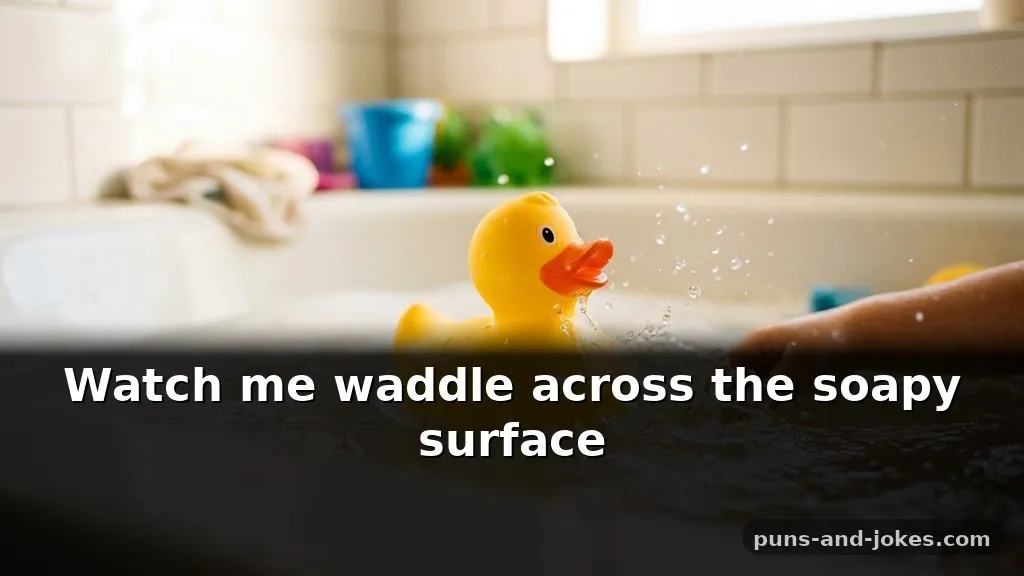 Cute Squeaky Yellow Rubber Duck Puns for Bath Time Captions About Behavior