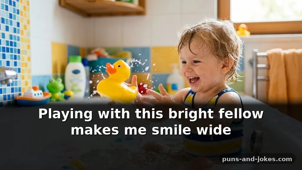 Cute Squeaky Yellow Rubber Duck Puns for Bath Time Captions for Kids