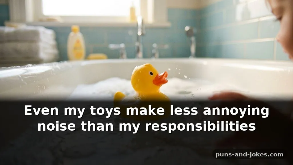 Funny Squeaky Yellow Rubber Duck Puns for Bath Time Captions Using Sound Effects