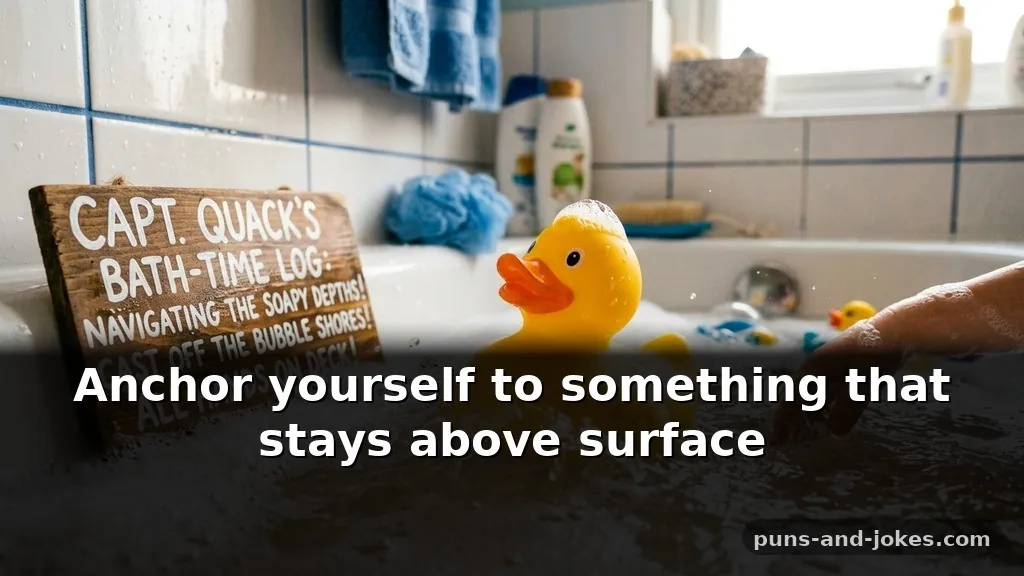 Funny Squeaky Yellow Rubber Duck Puns for Bath Time Captions Using Nautical Terms