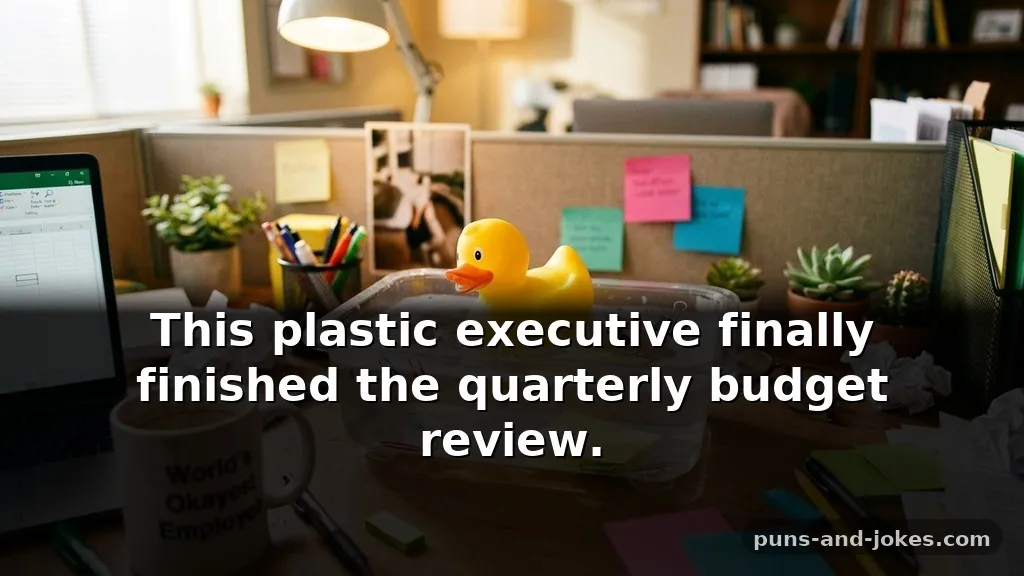 Funny Squeaky Yellow Rubber Duck Puns for Bath Time Captions Based on Office Life