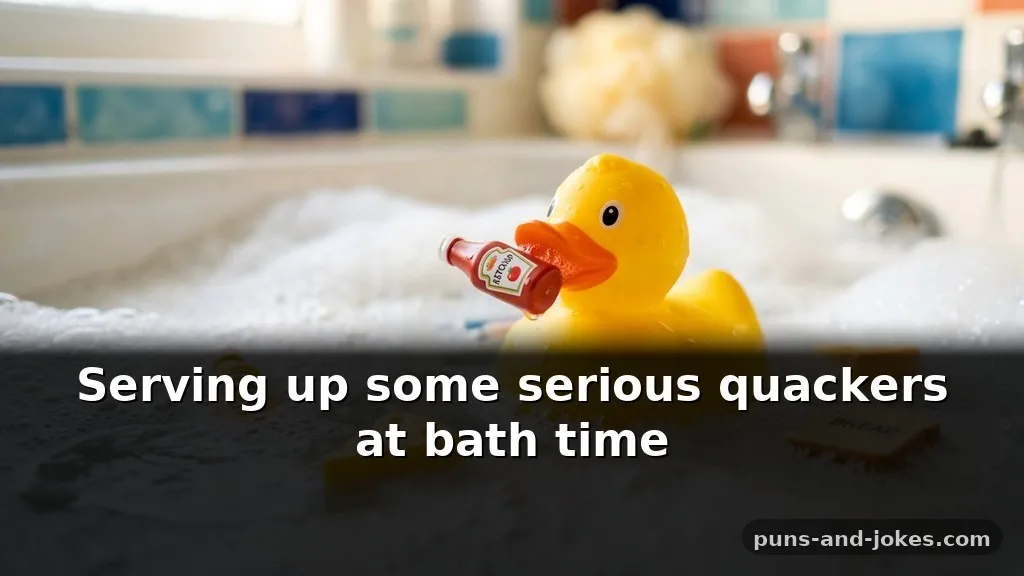 Funny Squeaky Yellow Rubber Duck Puns for Bath Time Captions Using Food Names