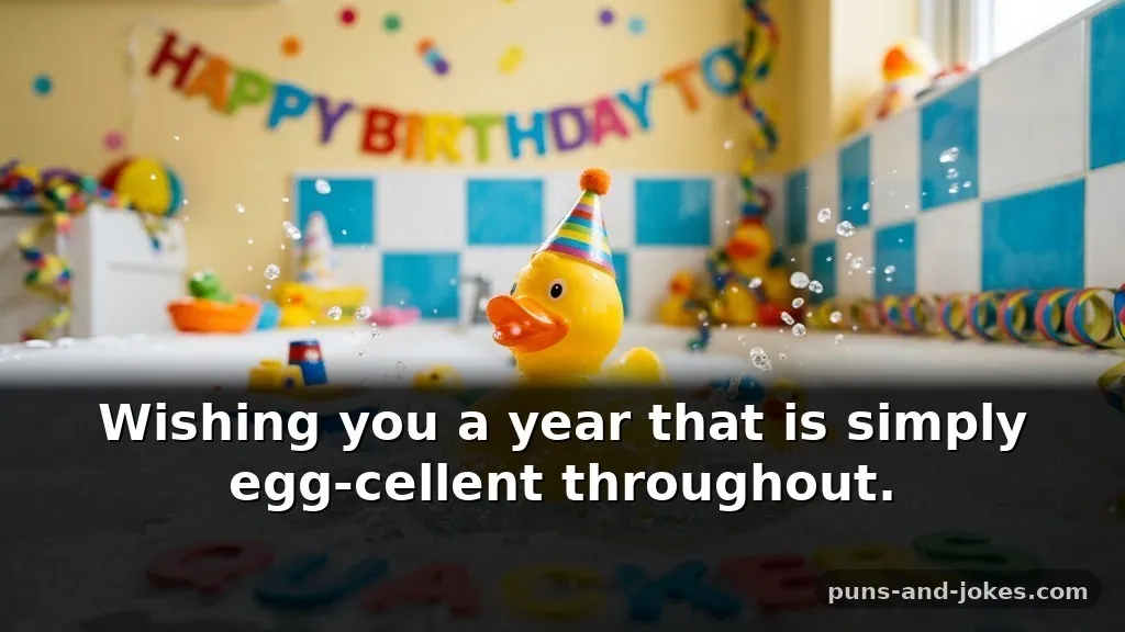Squeaky Yellow Rubber Duck Puns for Bath Time Captions for Birthday Cards