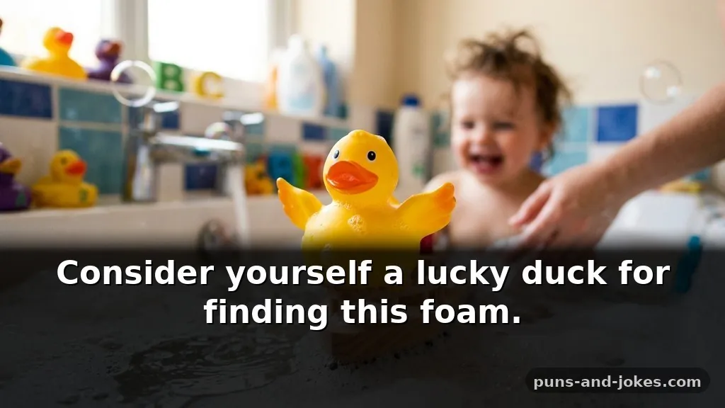 Squeaky Yellow Rubber Duck Puns for Bath Time Captions Mimicking Famous Sayings