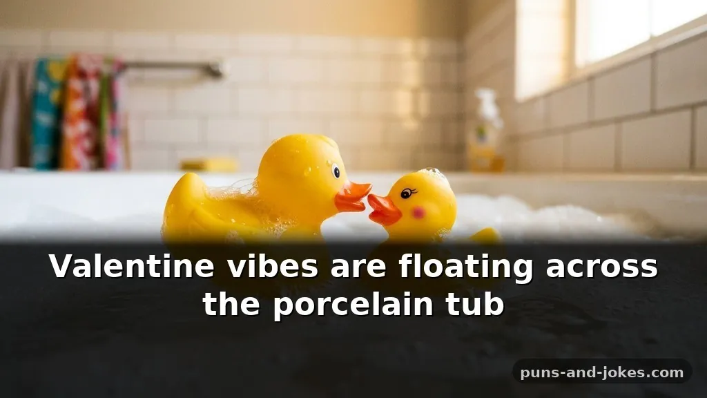Witty Squeaky Yellow Rubber Duck Puns for Bath Time Captions About Romance